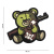 3D PVC nášivka Terror Teddy, 101 INC, Zelená