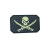 PVC nášivka Pirate Skull, černá