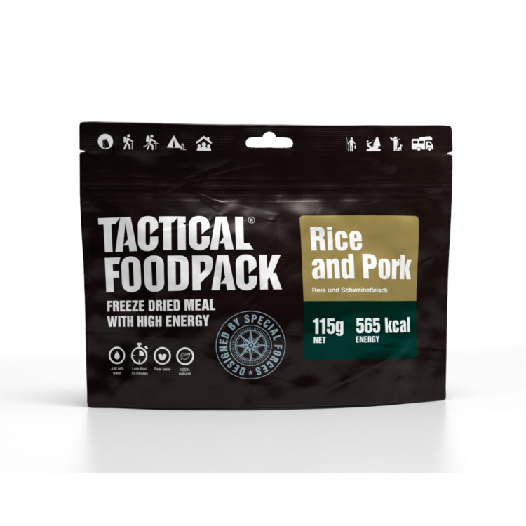 Dehydrované jídlo - rýže s vepřovým masem, Tactical Foodpack