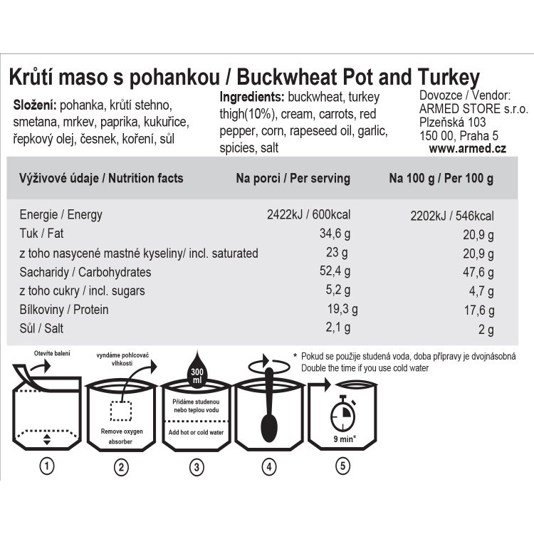Buckwheat Pot and Turkey, Tactical Foodpack