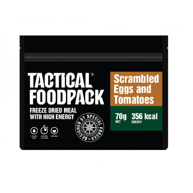 Dehydrované jídlo - míchaná vajíčka s rajčaty, Tactical Foodpack