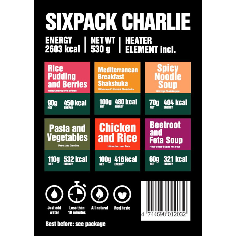 Set 6x  - Tactical Six Pack Charlie, Tactical Foodpack