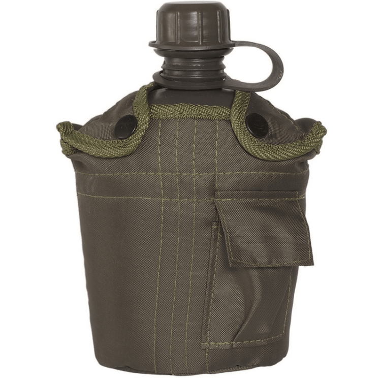 US field bottle with cover, olive, 1 L, Mil-Tec