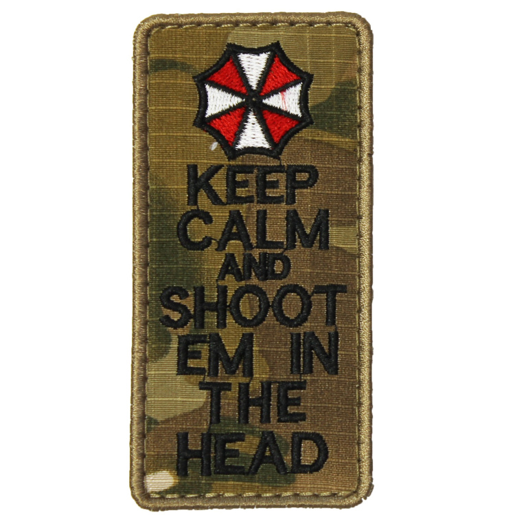 Applique &quot;Keep Calm and shoot &#039;em in the head&quot;