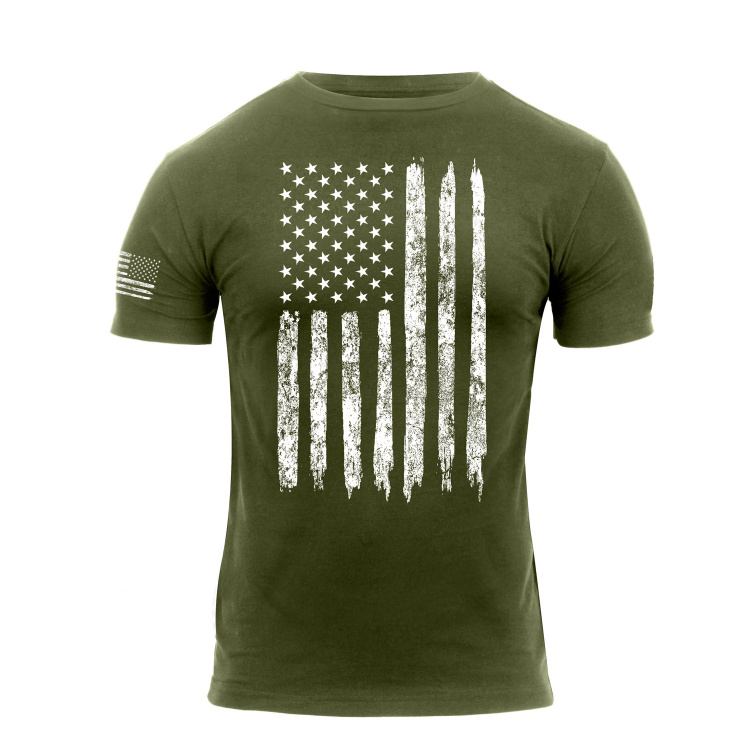 Distressed US Flag Athletic Fit T-Shirt, Rothco