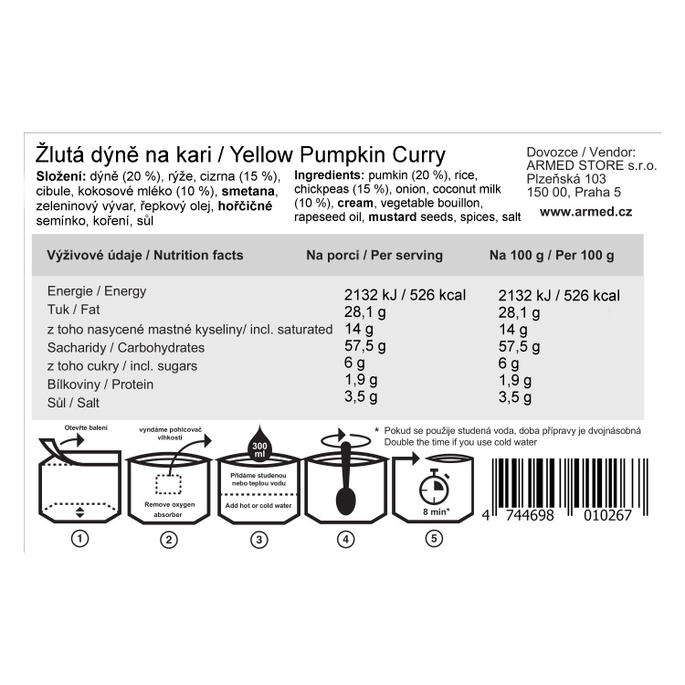 Yellow Pumpkin Curry, Tactical Foodpack