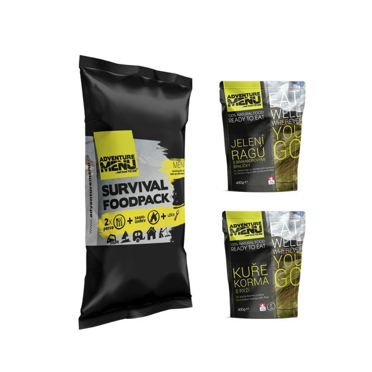 Survival Food Pack IV - jelení ragů + kuře Korma, Adventure Menu - Survival Food Pack IV - jelení ragů + kuře Korma, Adventure Menu