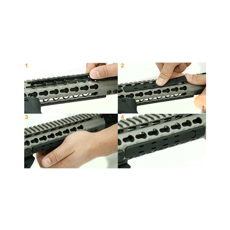 UTG nízkoprofilová krytka pro Keymod, 5,5″, černá, balení 7ks - UTG Low Profile Keymod Rail Panel Covers, 5.5” Black, 7/Pack