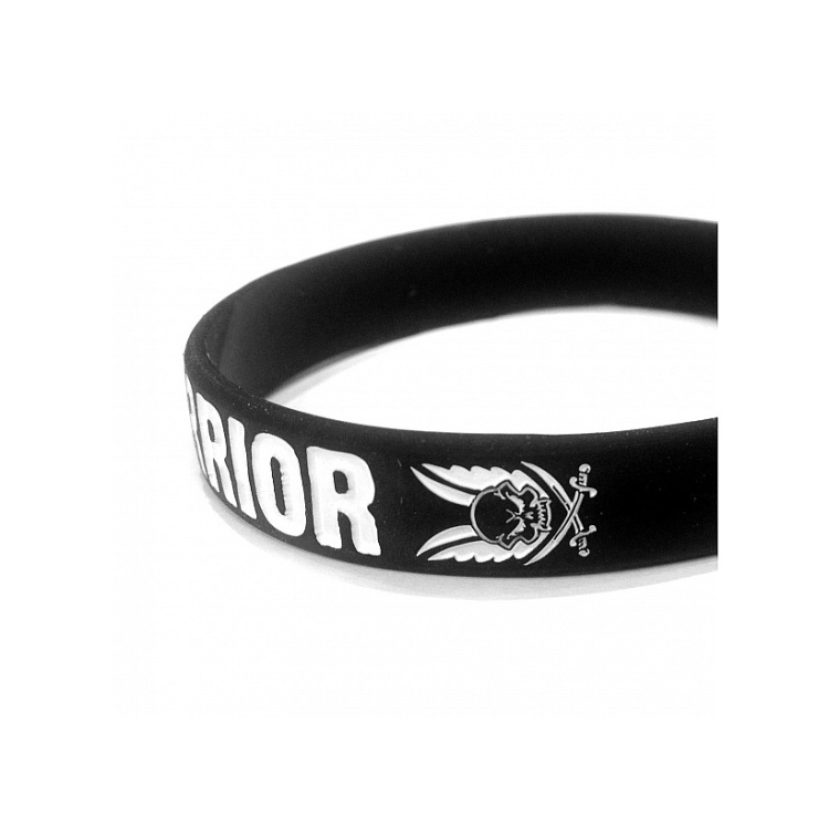 Silicone Wrist Band, Black, Warrior