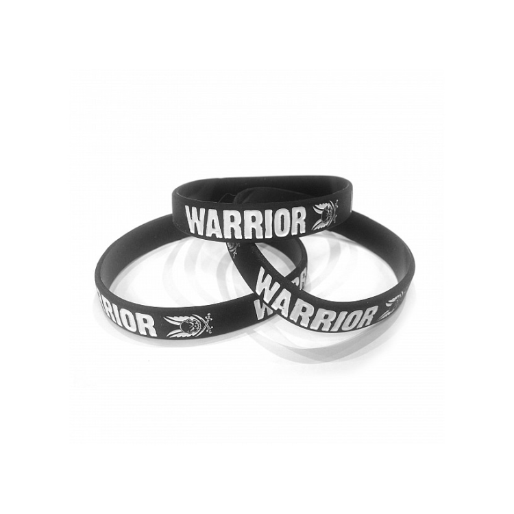 Silicone Wrist Band, Black, Warrior