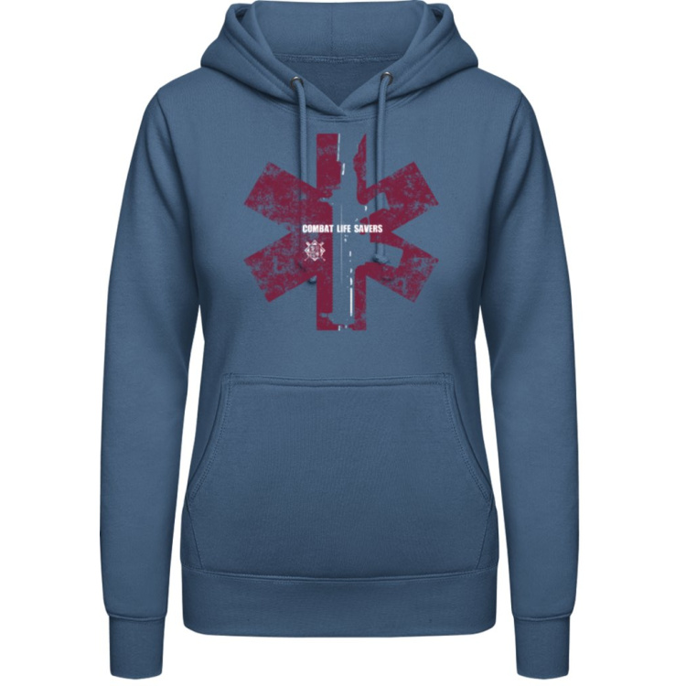 Women&#039;s hoodie CLS I. with AWDis hood, blue, Forces Design