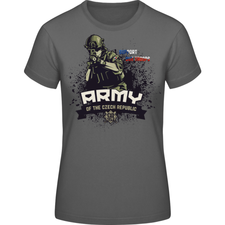 Dámské triko Support Our Troops, Forces Design, šedé