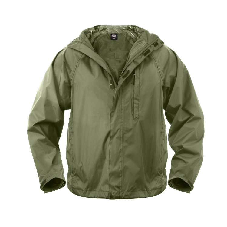 Packable Rain Jacket, Olive, M, Rothco