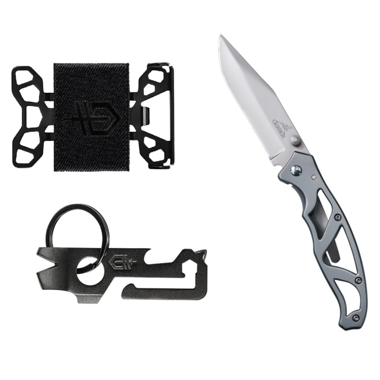 Gerber set Paraframe I + Multi-tool Mullet + Wallet Barbill