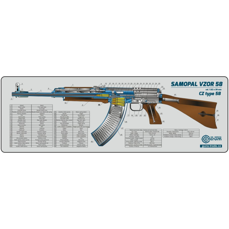 Gun pad with motive of VZ. 58, coloured, CB-MAT