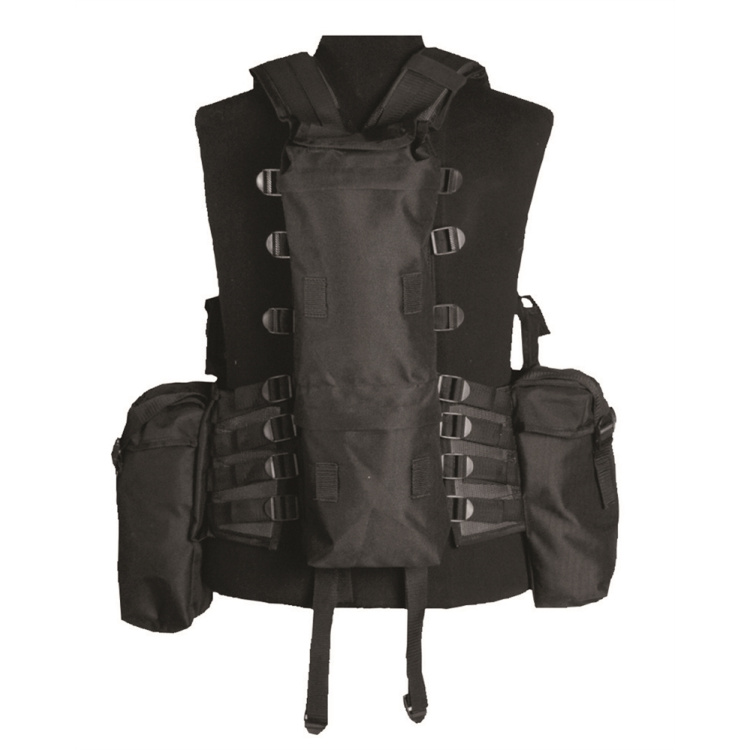 Tactical Vest, 12 pockets, Black, Mil-Tec