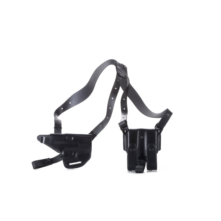 Falco D602 modular shoulder holster for Glock 19, 2 magazines, low sights, right handed, black,
