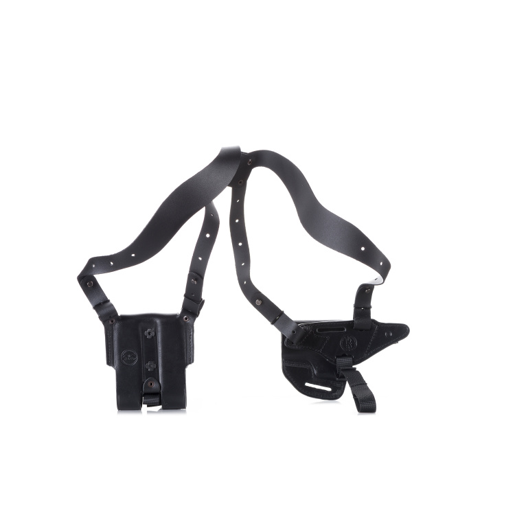 Falco D602 modular shoulder holster for Glock 19, 2 magazines, low sights, right handed, black,