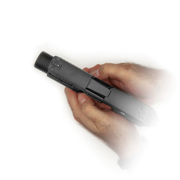 Pistols flashlight with rails TWM-30, programmable, Nightstick, Black