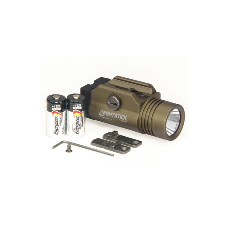 Pistols flashlight with rails TWM-30F, programmable, Nightstick, Green ODG