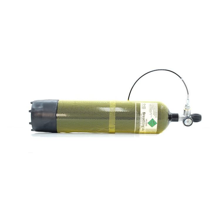 Pressure tank cylinder with gauge and hose, Midland Diving, 7L