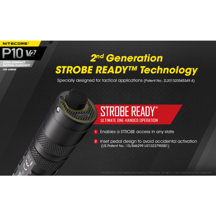Svítilna P10 V2, Nitecore, 1100 lm, sada