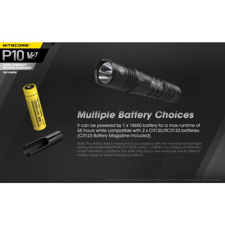 Svítilna P10 V2, Nitecore, 1100 lm, sada