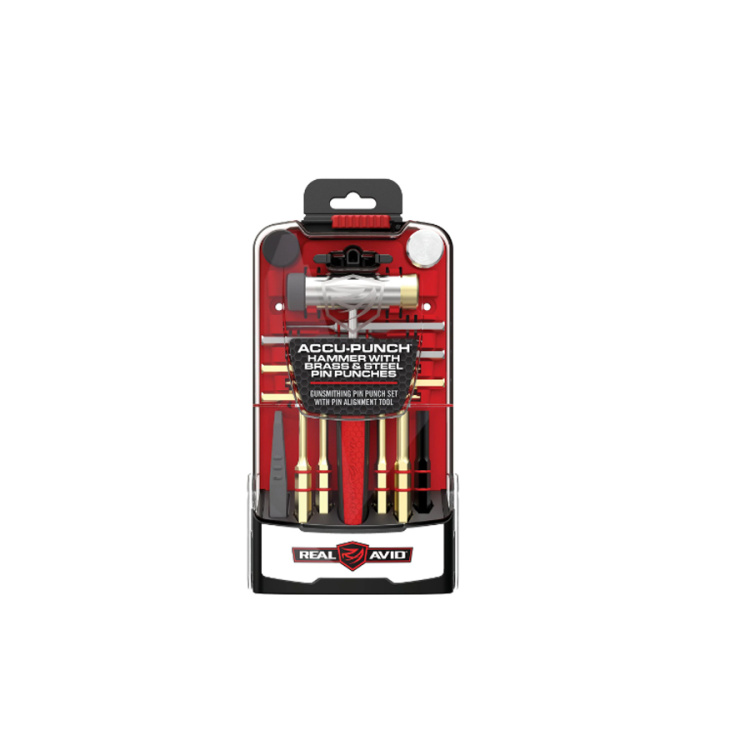 Sada mosazných průbojníků Accu-Punch Hammer &amp; Pin Punch set, Real Avid - Mosazný průbojník (vyrážeč), Real Avid