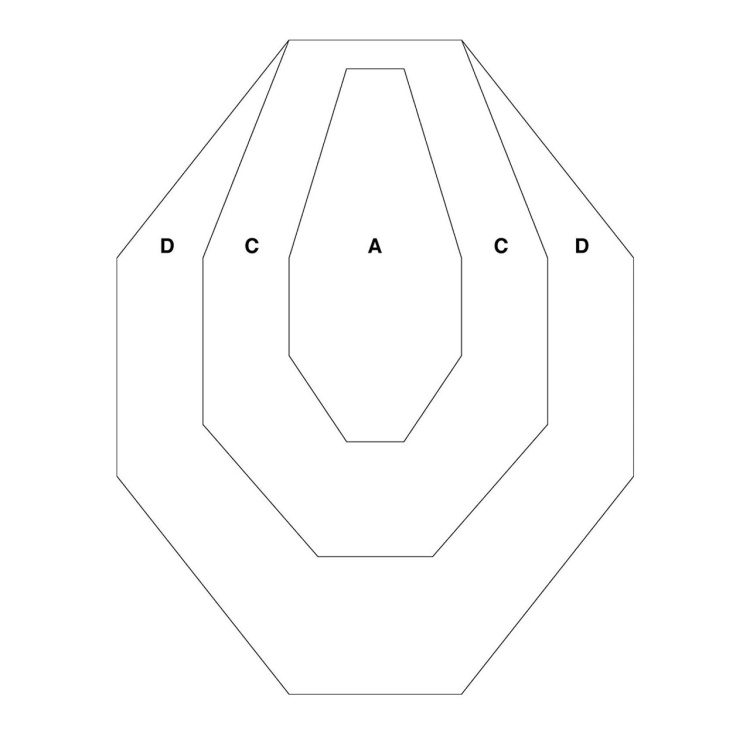 Shooting Target IPSC, 4SHOOTERS, brown-white, perforations on the brown side, 50 pcs
