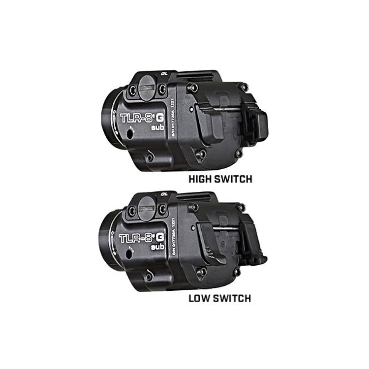 Flashlight TLR-8 SUB for Glock 43X/48 MOS a Glock 43X/48 Rail, Stramlight, 500 lm, red laser