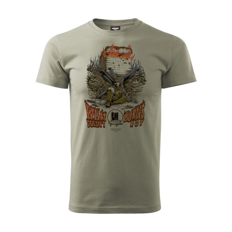 WHAT BURNS DOESN'T ROT Army T-shirt, Mars &amp; Arms