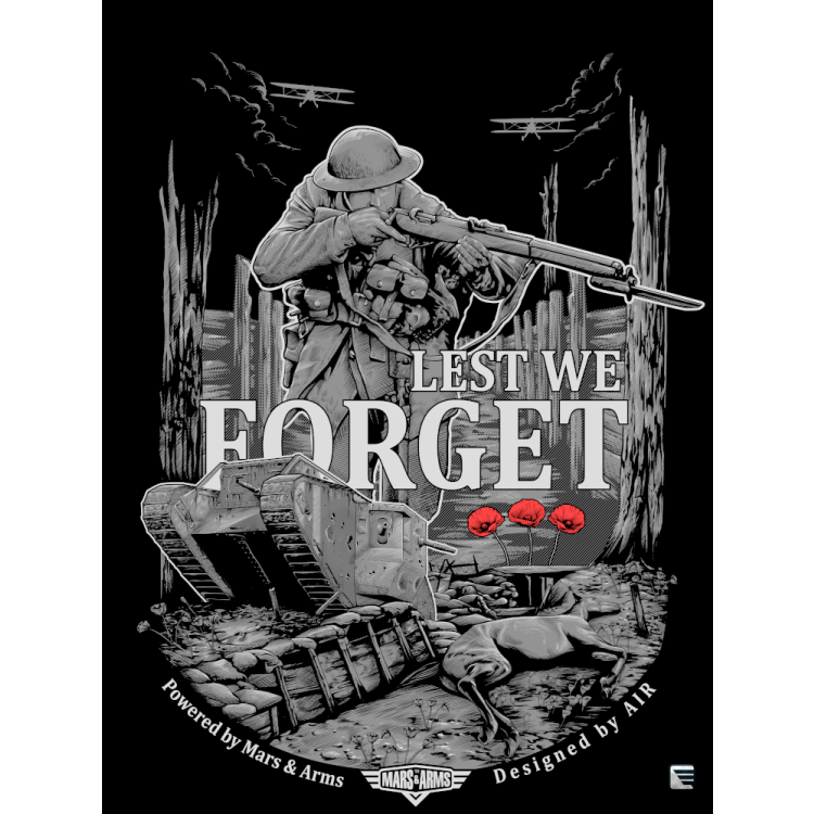 Lest we forget 2 Army T-shirt, Mars &amp; Arms