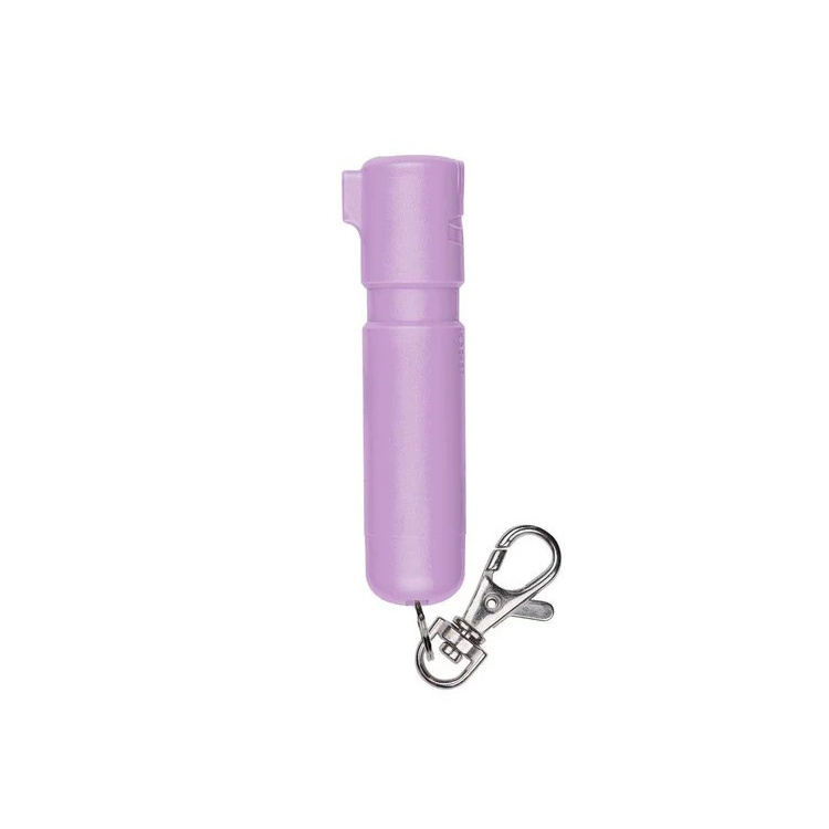 Obranný sprej s karabinou na klíče Mighty Discreet, Sabre Red, fialová