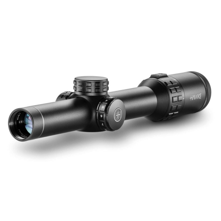 Rifle scope, Frontier 30 FD, 1-8x24, L4A FD fiber dot reticle, 30 mm tube, Hawke
