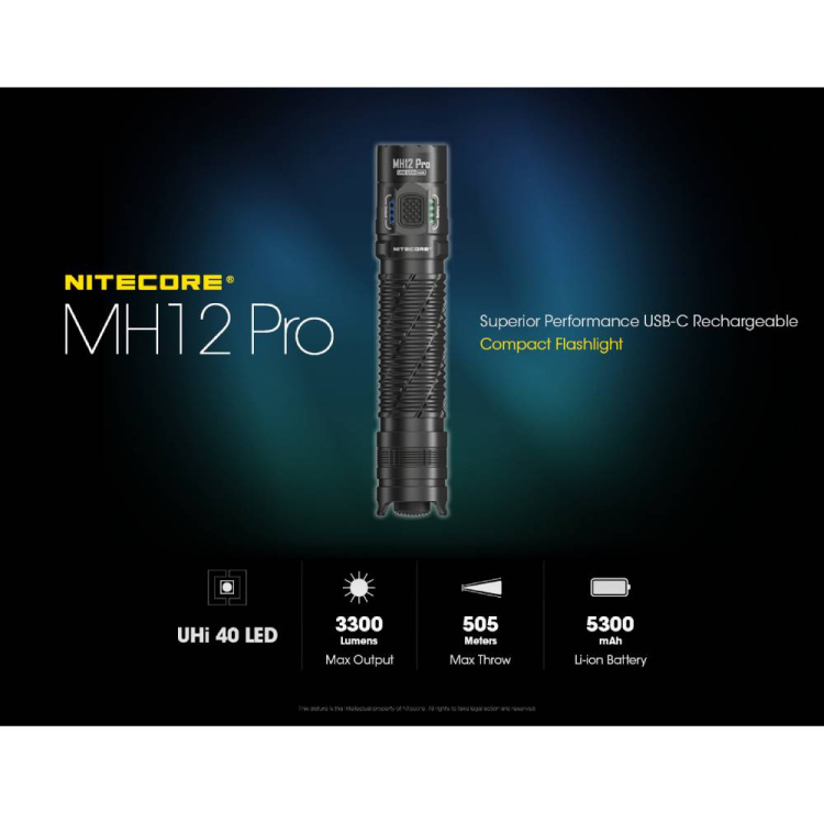 Tactical flashlight MH12 Pro, Nitecore