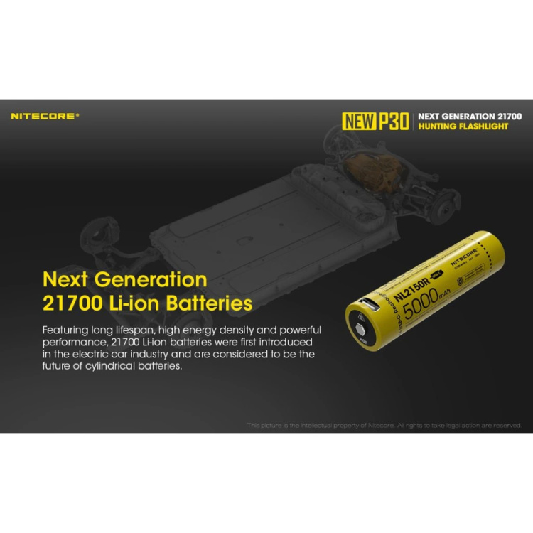 P30 NEW Tactical Flashlight, 1000 lm, 618 m, Nitecore