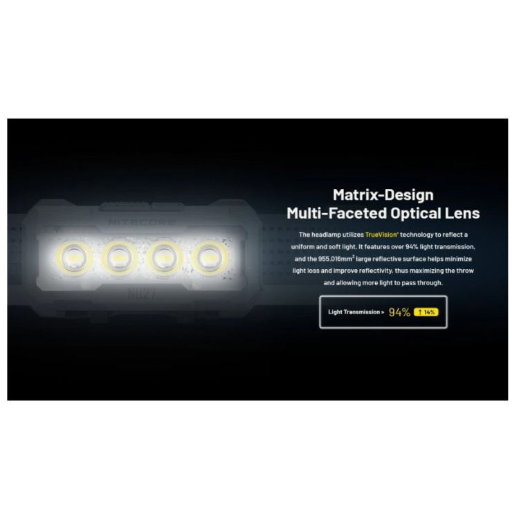 Ultralight headlamp NU27, Li-ion battery 850mAh, 600 lm, Nitecore