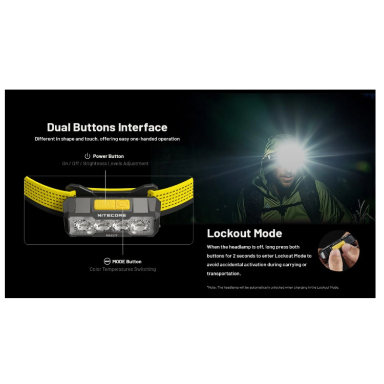 Ultralight headlamp NU27, Li-ion battery 850mAh, 600 lm, Nitecore