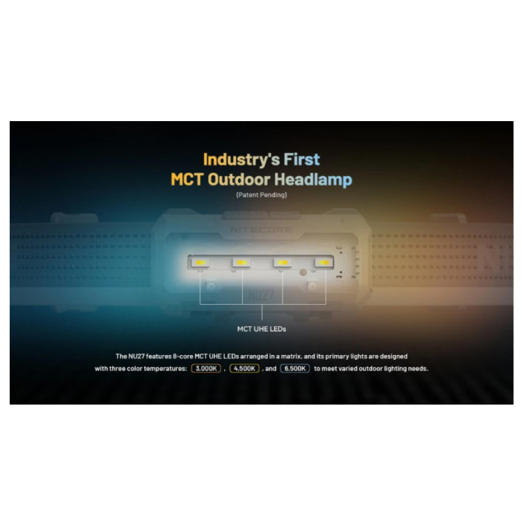 Ultralight headlamp NU27, Li-ion battery 850mAh, 600 lm, Nitecore