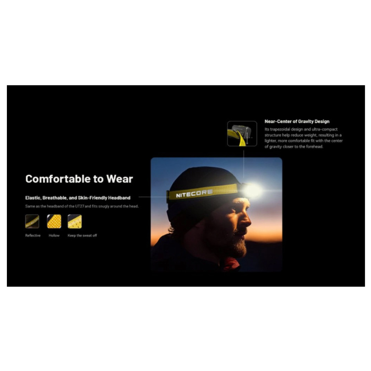 Ultralight headlamp NU27, Li-ion battery 850mAh, 600 lm, Nitecore
