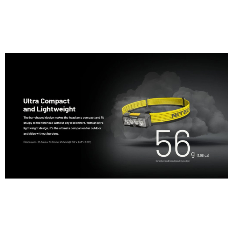 Ultralight headlamp NU27, Li-ion battery 850mAh, 600 lm, Nitecore
