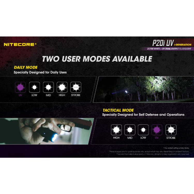 Taktická svítilna P20i UV,1800 lm, Nitecore