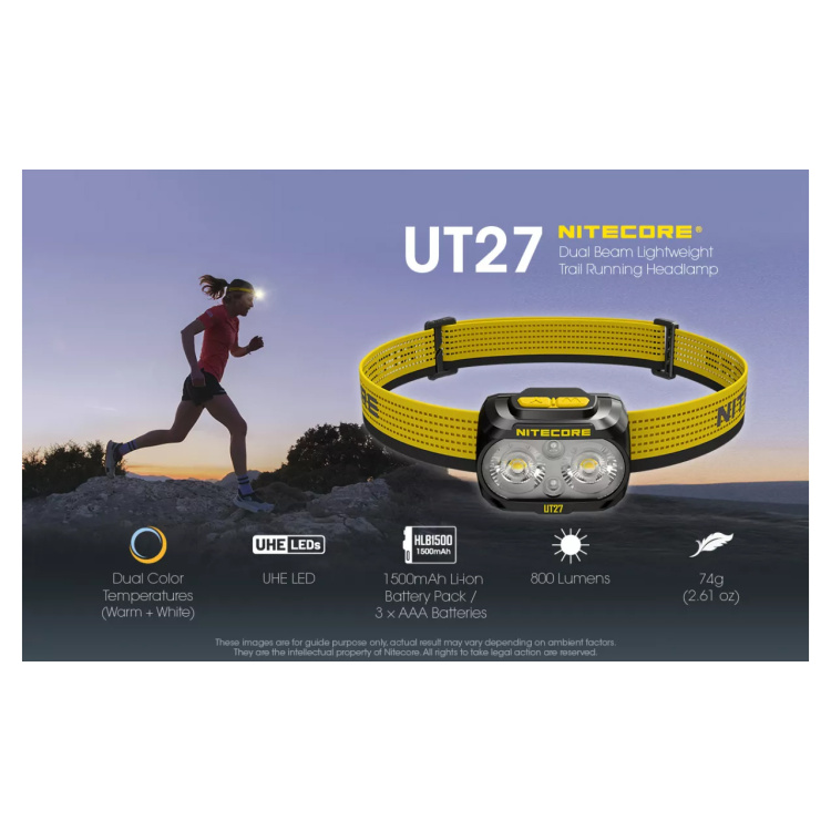 UT27 2024 Dual Headlamp, 800 lm, Nitecore