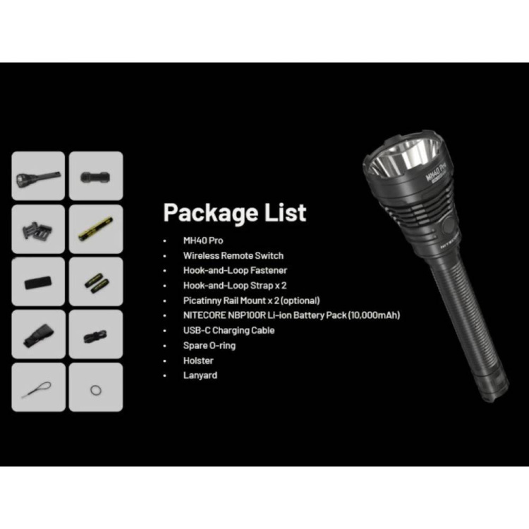 Taktická svítilna pro dlouhé zbraně MH40 Pro, Nitecore