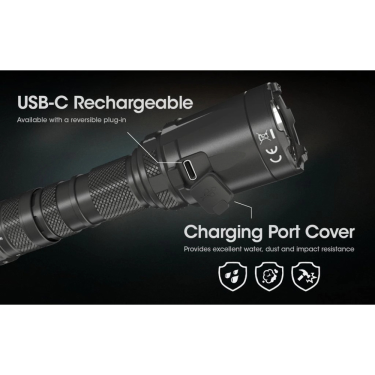 SRT6i Tactical LED Flashlight with Rotary Ring, 2100 lm, Nitecore