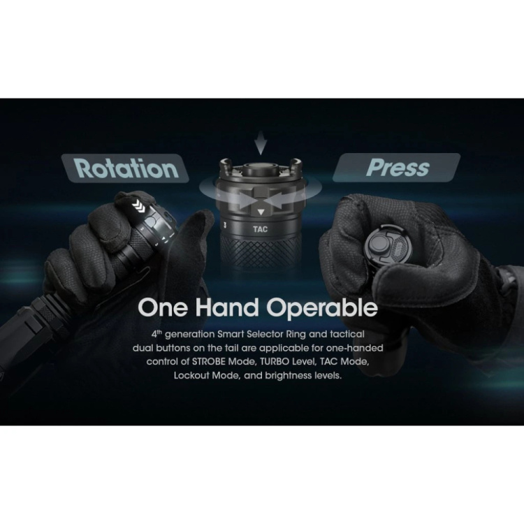 SRT6i Tactical LED Flashlight with Rotary Ring, 2100 lm, Nitecore