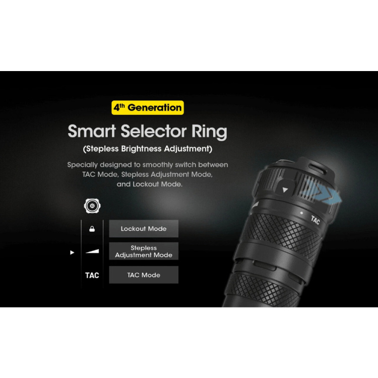Taktická LED svítilna s rotačním kruhem SRT7i, 3 000 lm, Nitecore