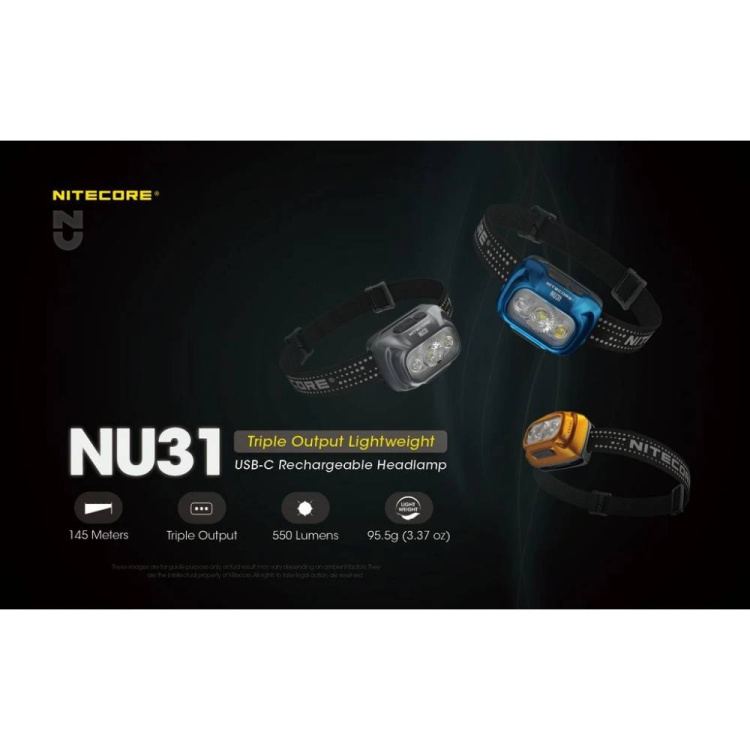 Čelovka NU31, 550 lm, Nitecore