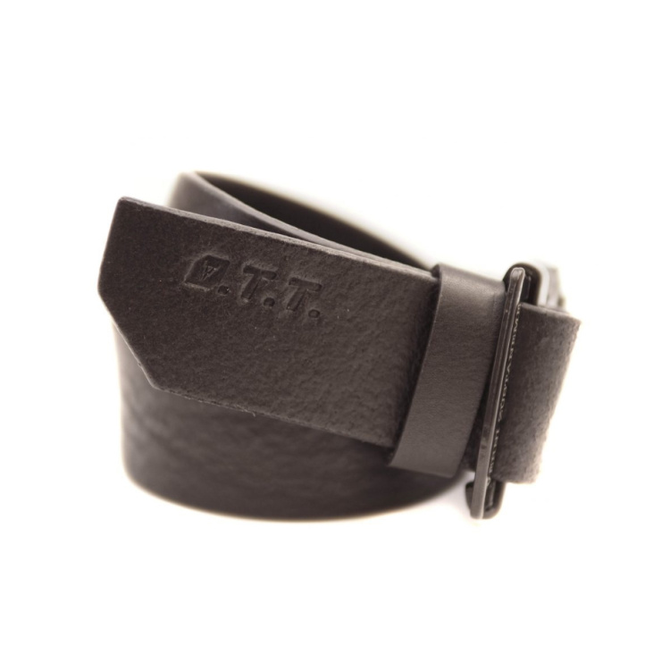 Leather belt with Speed buckle, O.T.T., Black