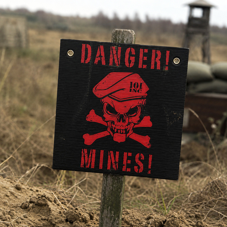 Plastic plate danger mines, 101 INC
